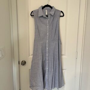 Striped Sleeveless Button-Down Dress